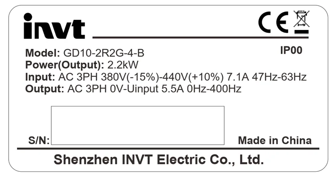 نمونههای تکمیلی کدخوانی اینورترهای اینوت سری GD10 در توانهای مختلف